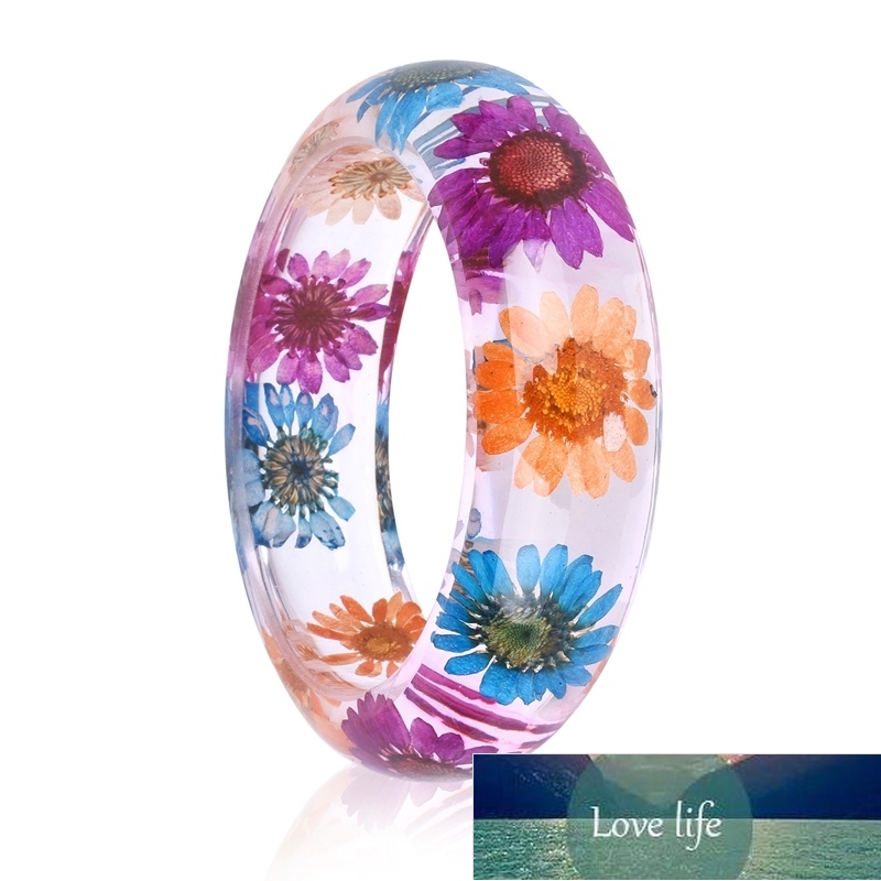 New Dried Flower Resin Bracelet Bangle Real Flower Inside of Bangle Jewelry Best Gifts for Women and Friends Factory price expert design Quality Lates