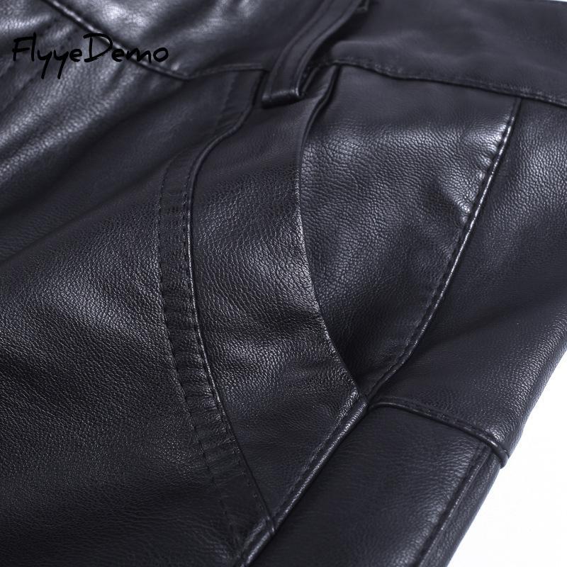 Spring Women Fashion PU Leather Shorts Bottoms Plus Size High Waist Casual Short Pockets Office Women's