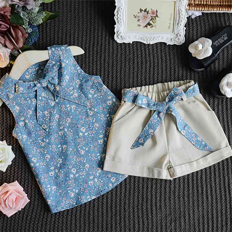 Arrivals Summer Children Sets Sleeveless Print Floral Bow Tops Solid Shorts Casual 2Pcs Girls Clothes 2-7T 210629, Pink
Arrivals Summer Children Sets Sleeveless Print Floral Bow Tops Solid Shorts Casual 2Pcs Girls Clothes 2-7T 210629, Pink