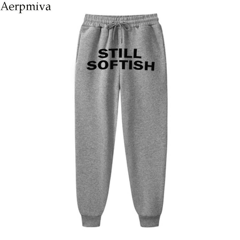 Women Men Fashion Quality Fleece Trousers STILL SOFTISH Jogging Pants Hip Hop Streetwear SweatpantS Men's