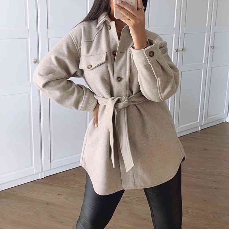 Vintage Women Oversize Woolen Camel Jackets Spring-Autumn Fashion Ladies Soft Long Coats Elegant Girls Chic Outerwear 210430