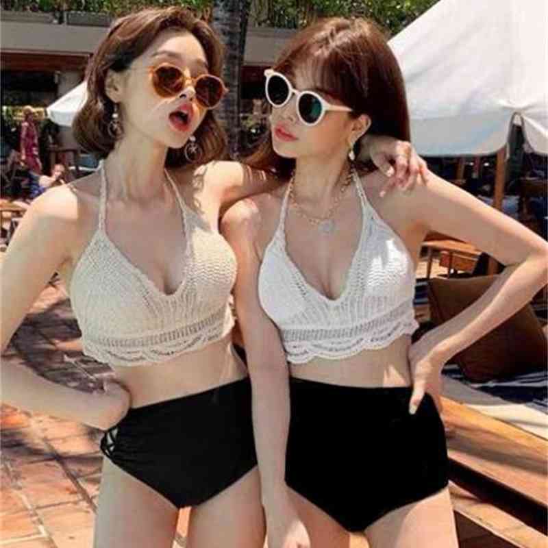 summer holiday beach camis lady sexy tassels crochet camisole women sexy tassels bikini camis female crochet halter bikini tops 210625
