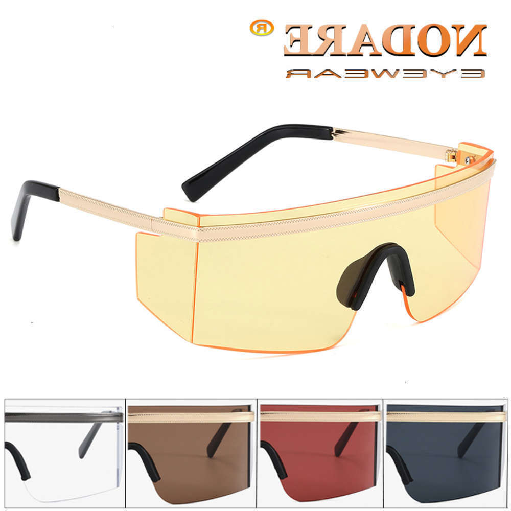 NODARE 2020 New Big Frame Siamese sunglasses Stylish frameless trimmed decorative sun glasses Yellow gradient, Black
NODARE 2020 New Big Frame Siamese sunglasses Stylish frameless trimmed decorative sun glasses Yellow gradient, Black
