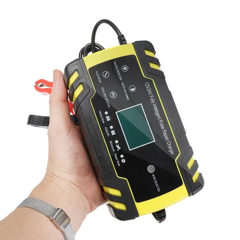 Digital LCD Display 8A/4A Touch Screen Pulse Repair Battery Charger For Car Motorcycle Lead Acid Agm Gel Wet