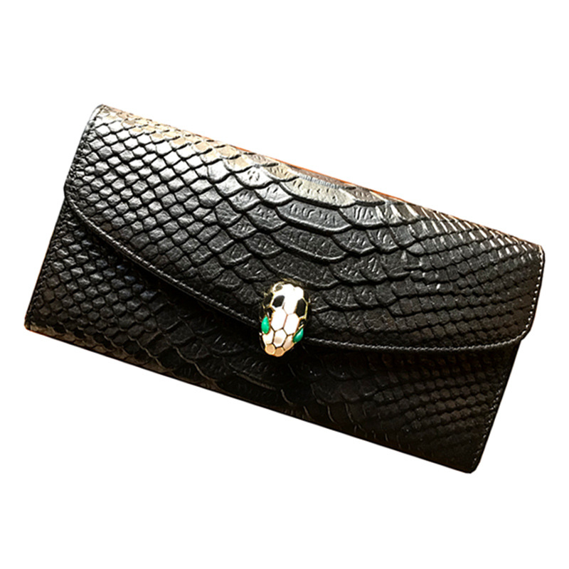 2021 Leather Classic Snake Head Long Wallet Head Layer Cowhide Ladies Wallets Handbag Large Capacity Multi-function card holder, Black
2021 Leather Classic Snake Head Long Wallet Head Layer Cowhide Ladies Wallets Handbag Large Capacity Multi-function card holder, Black
