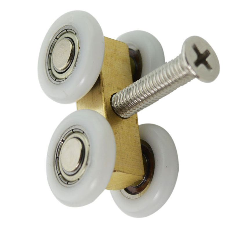shower room sliding glass door roller ultraquiet wooden window pulley hanging rail track nylon wheel hardware