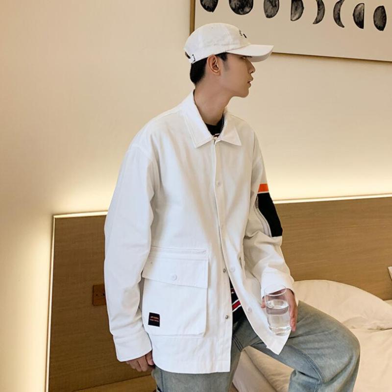 Fashion Autumn Men Jackets Trend Brand Men's High Street Casual Jacket Solid Color Coat Male Clothing W1878