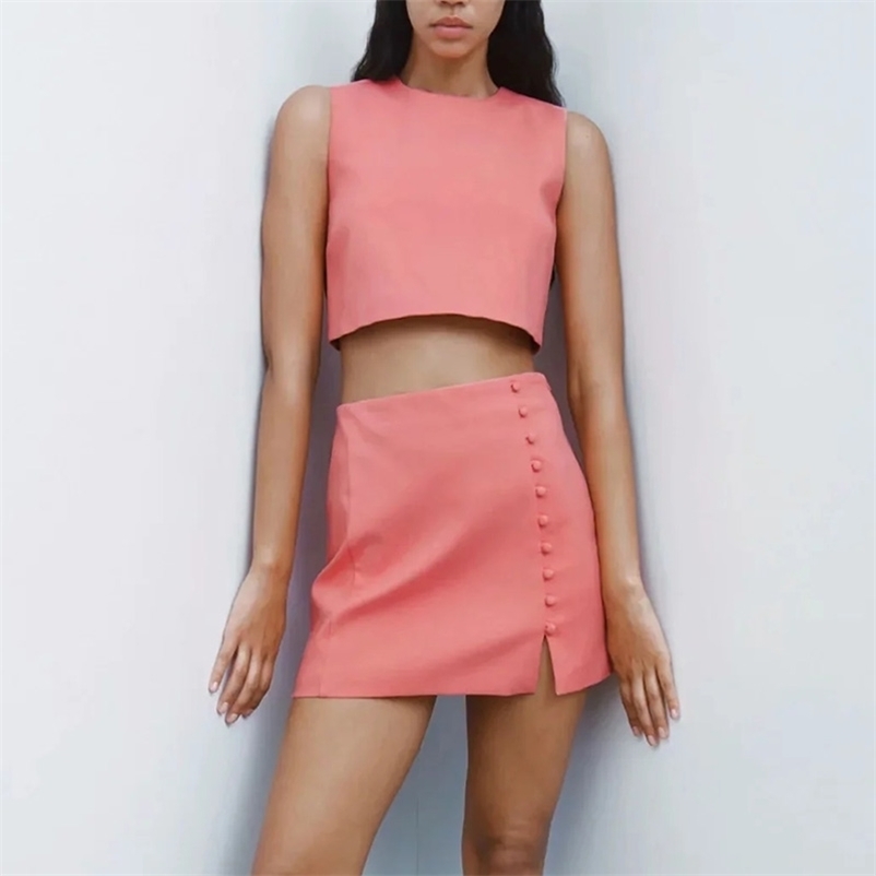 Summer Fashion women Suits sets Pink O-neck sleeveless tanks tops and A-line mini skirts Casual girls summer clothing 210524, Tank tops
Summer Fashion women Suits sets Pink O-neck sleeveless tanks tops and A-line mini skirts Casual girls summer clothing 210524, Tank tops