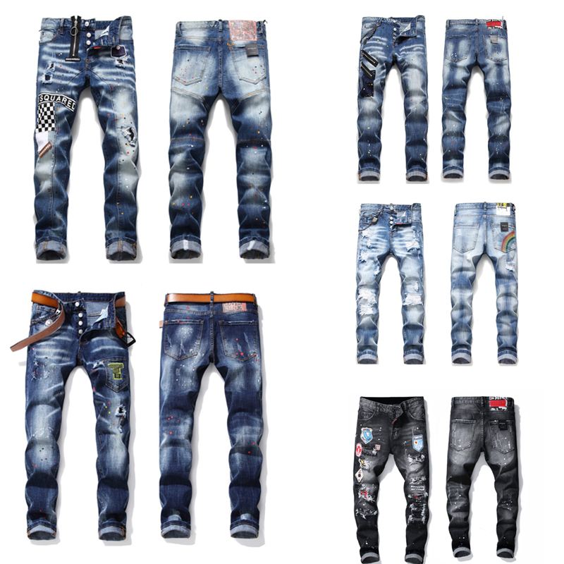 Men's jeans color embroidered messy thread hole patch lanyard decoration denim pants cloth paint splash letter printing stretch 0102, Blue
Men's jeans color embroidered messy thread hole patch lanyard decoration denim pants cloth paint splash letter printing stretch 0102, Blue