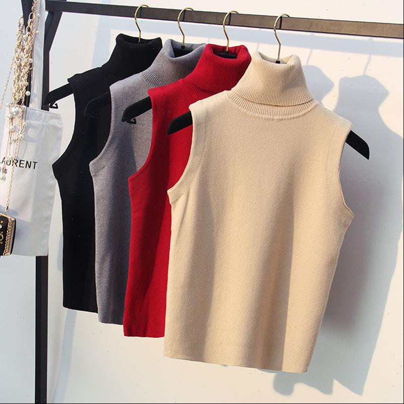thick Womens Sweater Spring Autumn High neck sleeveless pullovers vest Women Knitted tank top female Turtleneck knit jacket, White;black
thick Womens Sweater Spring Autumn High neck sleeveless pullovers vest Women Knitted tank top female Turtleneck knit jacket, White;black