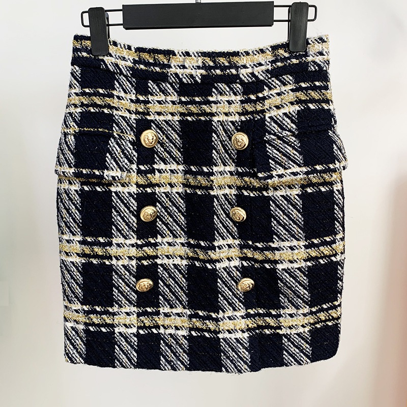 Top Quality Original Design Classic Style Women&#039;s Double-Breasted Skirt Metal Buckles Package hip Woolen Tweed Zipper Mini Skirts от DHgate WW