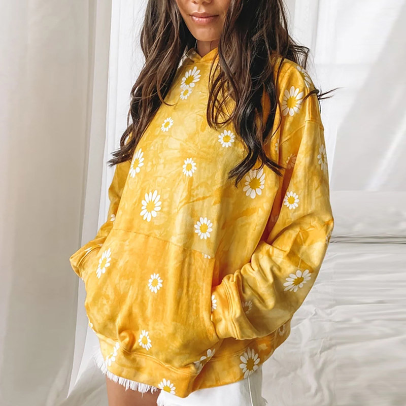 Batwing Sleeve Loose Casual Print Hoodies Women Pocket Home Style Sweatshirts Female Fashion Oversized Hooded Hoodies 210414