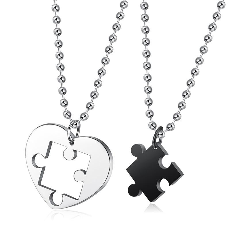 Pendant Necklaces Megin D Romantic Simple Jigsaw Puzzle Couple Stainless Steel For Men Women Friend Fashion Design Gift Jewelry
Pendant Necklaces Megin D Romantic Simple Jigsaw Puzzle Couple Stainless Steel For Men Women Friend Fashion Design Gift Jewelry
