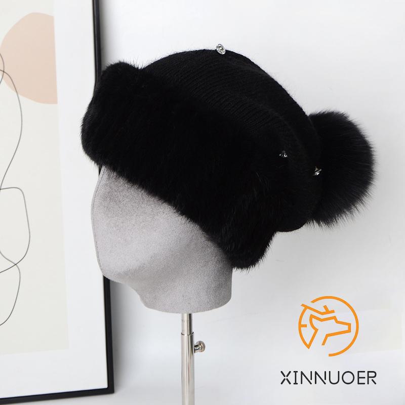 Berets Ladies Knitted Hat Winter Leisure Business Matching Natural Fur Fashion Warm Mink Velvet Products In 2021, Blue;gray
Berets Ladies Knitted Hat Winter Leisure Business Matching Natural Fur Fashion Warm Mink Velvet Products In 2021, Blue;gray
