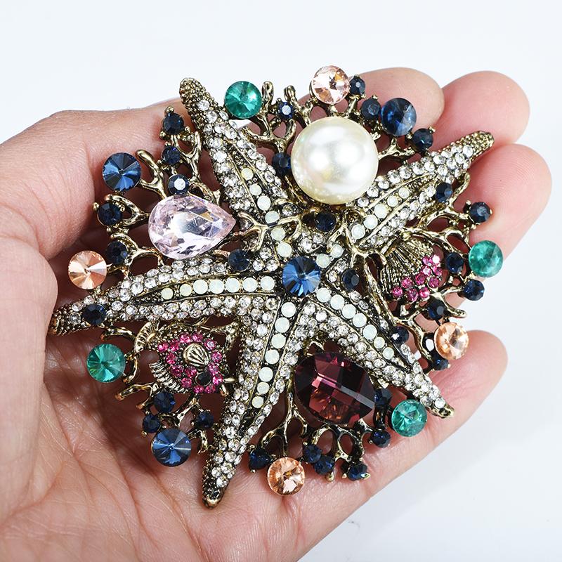 Pins, Brooches Large Anti-gold Vintage Starfish Crystal Pin Jewelry Clothes Bijoux Scarf Pins Animal
Pins, Brooches Large Anti-gold Vintage Starfish Crystal Pin Jewelry Clothes Bijoux Scarf Pins Animal