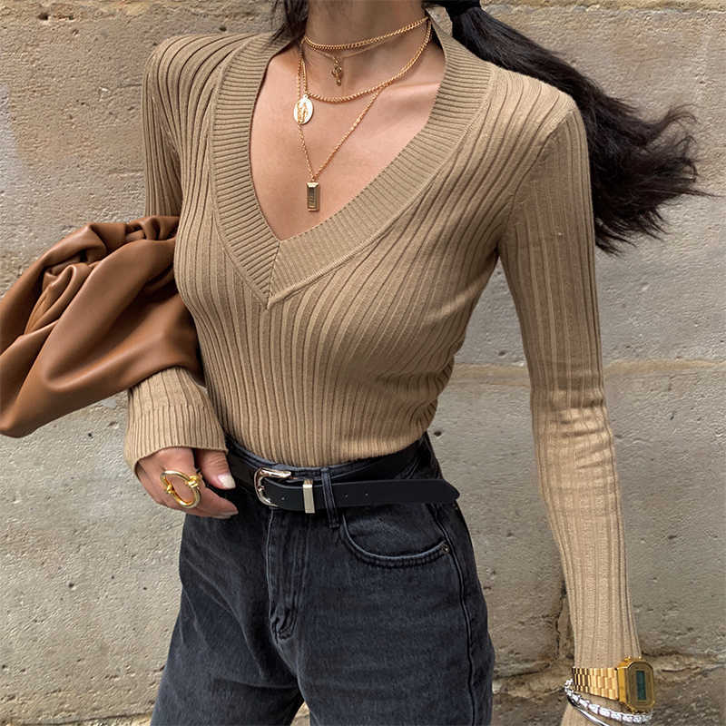 Summer Women Deep V Neck Girl Female Knitting Plunge Knit Ribbed Pullover Sweater Thin Tops OA9G 210603, Khaki
Summer Women Deep V Neck Girl Female Knitting Plunge Knit Ribbed Pullover Sweater Thin Tops OA9G 210603, Khaki