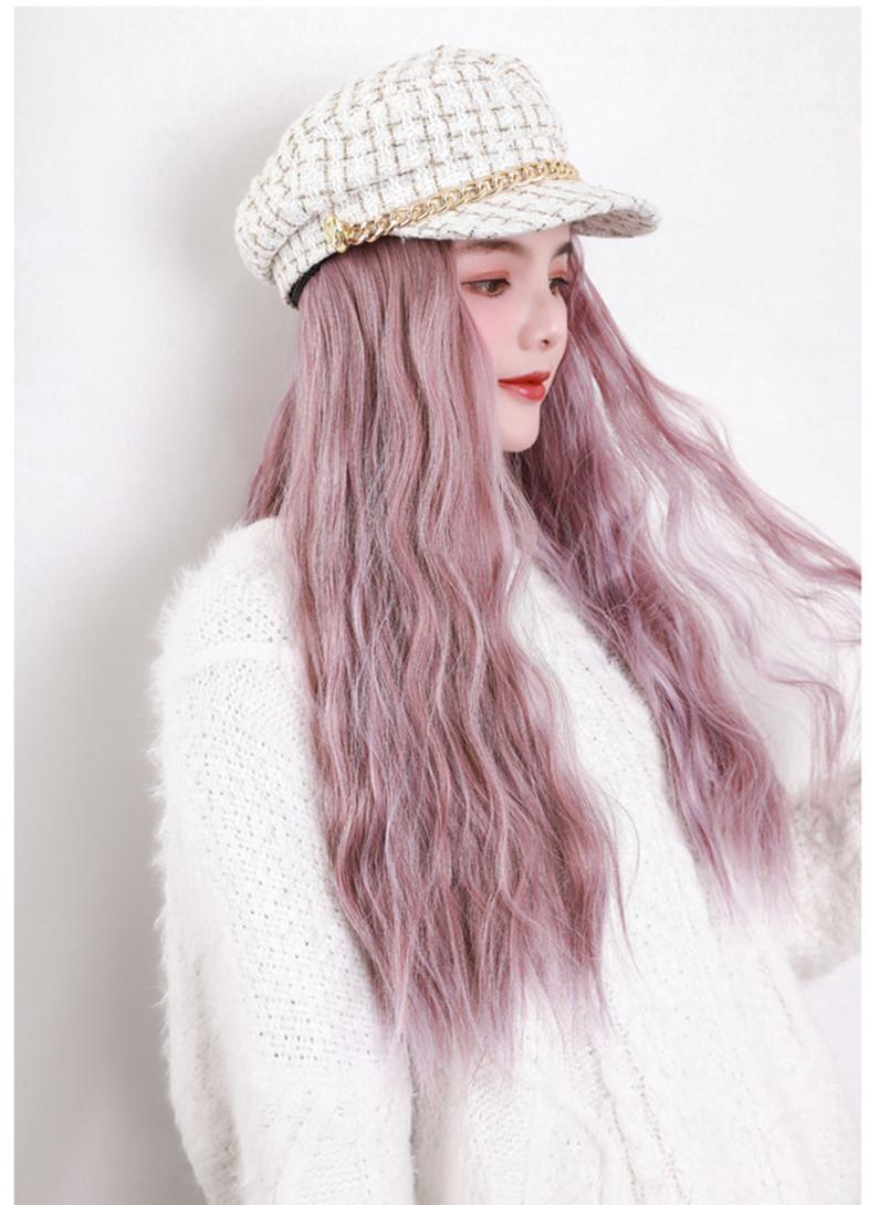 Berets 202112-2508835 Fashion Plaid Chain Hat Patchwork Curly False Hair Lady Service Octagonal Women Leisure Visors Cap, Beige purple hair
Berets 202112-2508835 Fashion Plaid Chain Hat Patchwork Curly False Hair Lady Service Octagonal Women Leisure Visors Cap, Beige purple hair