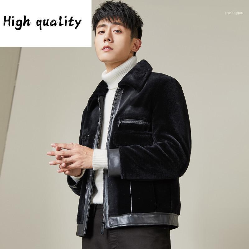 Fur Real Winter Sheep Shearing Men's Leather Jacket Short Overcoat Luxury Coat Men MG-1900007 KJ13221, Black
Fur Real Winter Sheep Shearing Men's Leather Jacket Short Overcoat Luxury Coat Men MG-1900007 KJ13221, Black