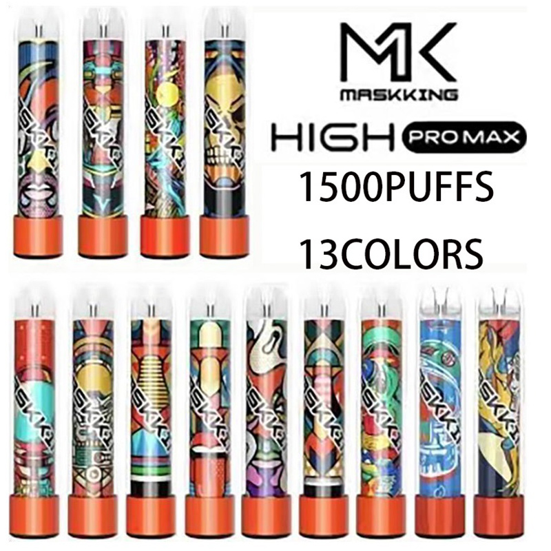 Maskking High Pro Max Disposable Vape Pen E Cigarette Device With Lights 850mAh Battery 4.5ml Pod Prefilled Cartridge 1500 Puffs
Maskking High Pro Max Disposable Vape Pen E Cigarette Device With Lights 850mAh Battery 4.5ml Pod Prefilled Cartridge 1500 Puffs