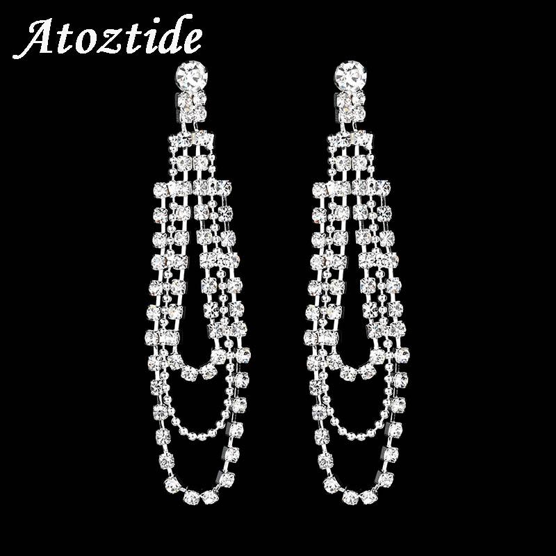 Dangle & Chandelier Atoztide Wedding Multi Layer Crystal Drop Earrings For Women Shine Tassel Statement Jewelry, Silver
Dangle & Chandelier Atoztide Wedding Multi Layer Crystal Drop Earrings For Women Shine Tassel Statement Jewelry, Silver