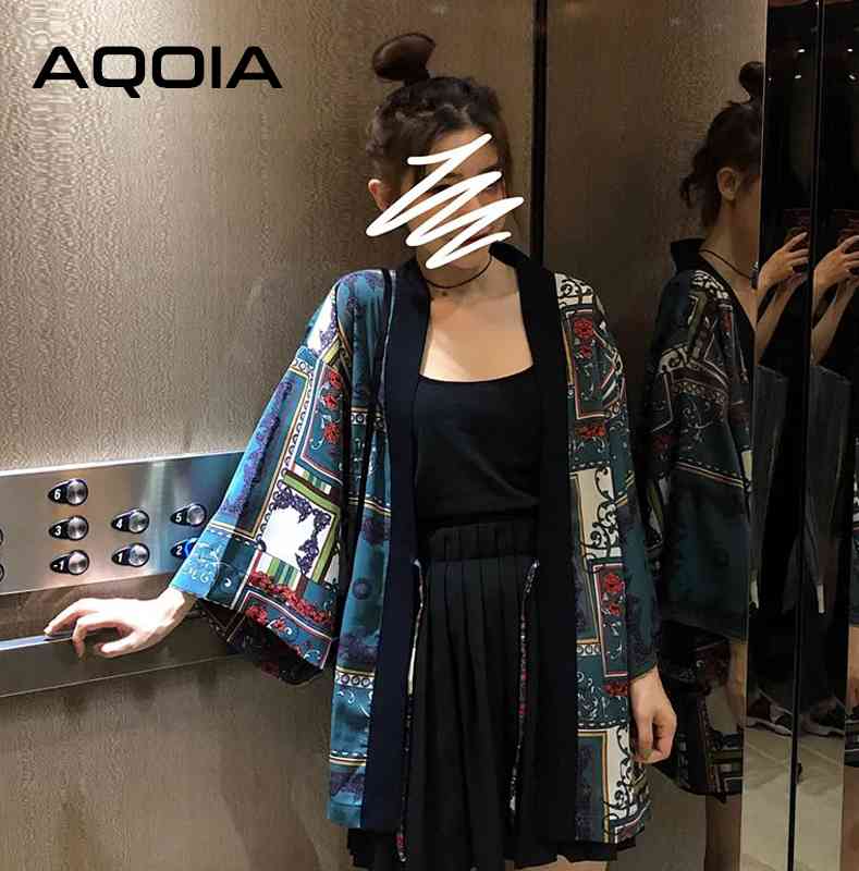 Japan Style Vintage Floral Patchwork print Women kimono cardigan Summer Beach Blouse yukata Spring Fashion Loose Tops Shirt 210521