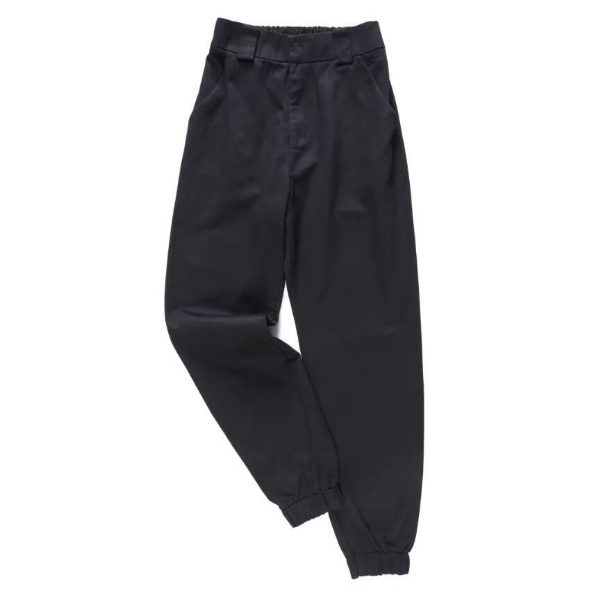 Boyfriend Style High Waist Elastic Cuff Safari Pants Woman Street Loose Unisex Trousers Long Casual Cargo 210429