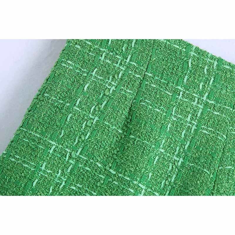 Pure Green Casual Women Shorts Matching with Blazer Spring-Autumn Modern For Suit Cultivate Morality Outwear 210521