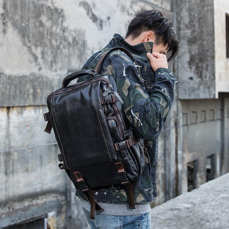 Backpack Men's Retro Genuine Leather Large Capacity School Bag Anti-theft Travel, Black
Backpack Men's Retro Genuine Leather Large Capacity School Bag Anti-theft Travel, Black