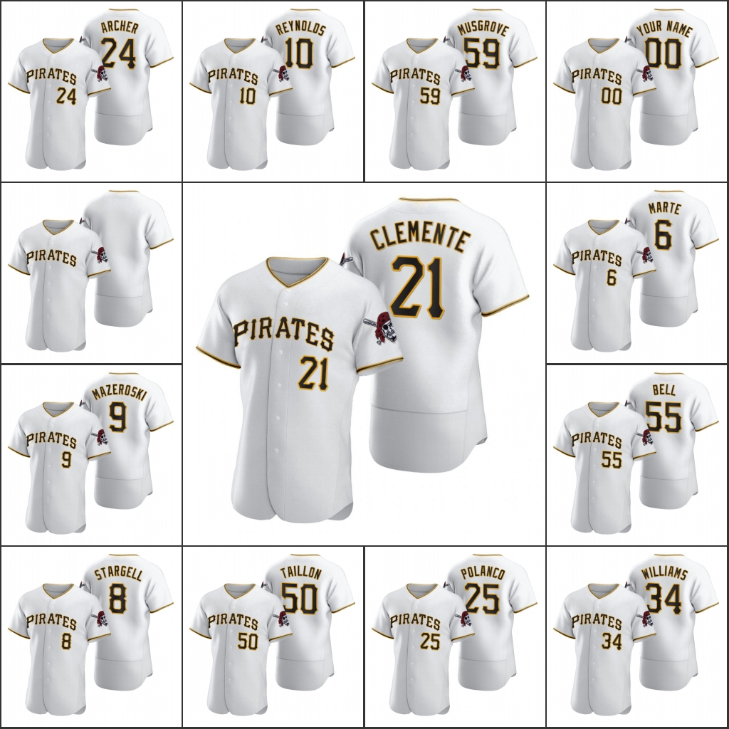 PittsburghPirates #8 Willie Stargell 21 Roberto Clemente 24 Chris Archer Men Women Youth Custom White Authentic Jersey
PittsburghPirates #8 Willie Stargell 21 Roberto Clemente 24 Chris Archer Men Women Youth Custom White Authentic Jersey