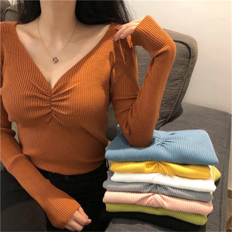 Women's Sweaters 2022 Sexy V Neck Women Sweater Autumn Winter Knitted Pullover Jumper Fashion Soft Korean Slim Long Sleeve Female Basic Top, White;black
Women's Sweaters 2022 Sexy V Neck Women Sweater Autumn Winter Knitted Pullover Jumper Fashion Soft Korean Slim Long Sleeve Female Basic Top, White;black