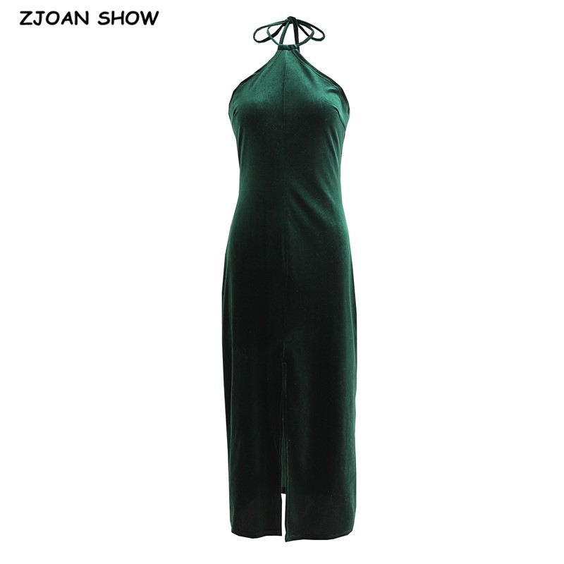 Casual Dresses 2021 Sexy Tie Bow Halter Collar Women Velvet Dress Hem Slit Backless Celebrity Party Club Bandage Long Vestidos ES1, Green
Casual Dresses 2021 Sexy Tie Bow Halter Collar Women Velvet Dress Hem Slit Backless Celebrity Party Club Bandage Long Vestidos ES1, Green
