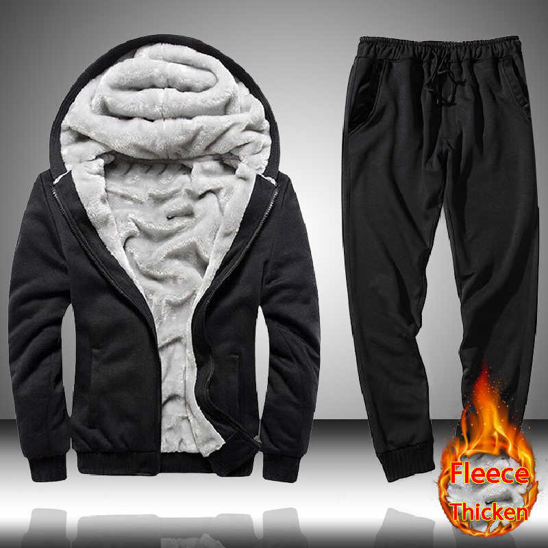 Winter Tracksuits Men Thick Warm Sweatshirt Suit+2 Pieces Hoodies Solid Color Casual Clothing Fleece Sportswear Coat 210603, W11 lk40black
Winter Tracksuits Men Thick Warm Sweatshirt Suit+2 Pieces Hoodies Solid Color Casual Clothing Fleece Sportswear Coat 210603, W11 lk40black