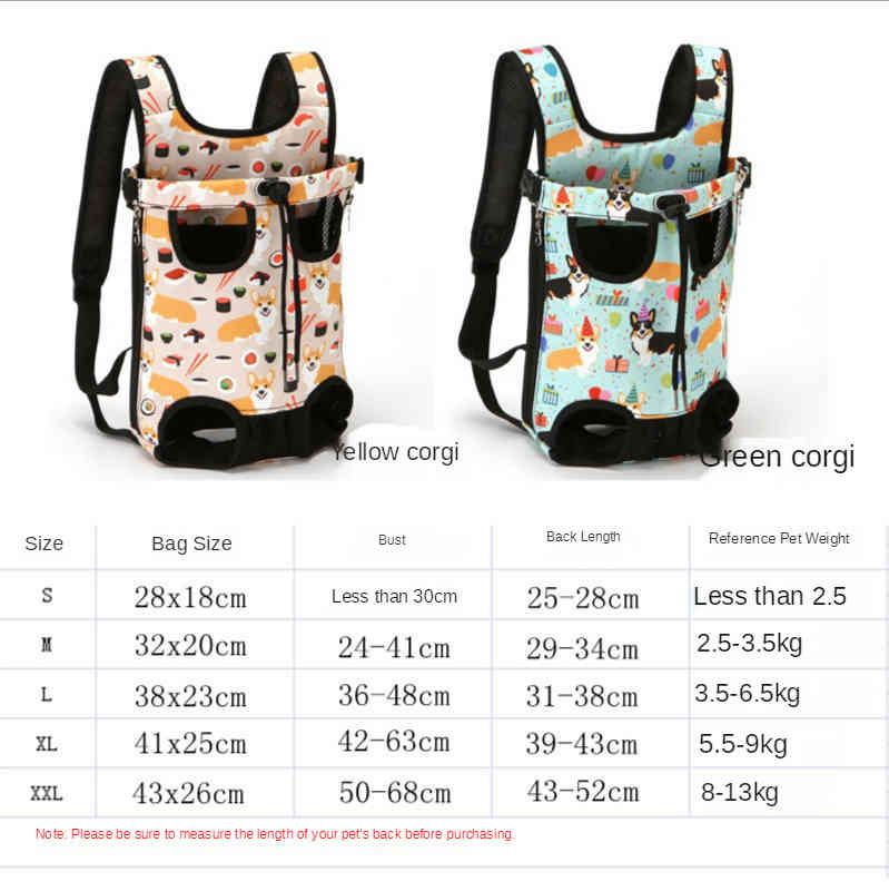 Dogs Carrier Backpack Bag Breathable Mesh Dog Outdoor Travel Bags Adjustable Puppy Corgi Flamigo Print Pet Carrying Chest Bag