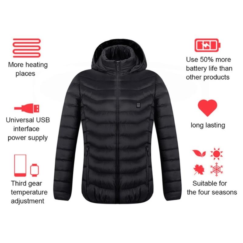 Men's Jackets Plus Size Electric Heating Vest Jacket Men Women Winter Withstand Severe Cold Self-Heating Cotton Outdoor Warm Coat