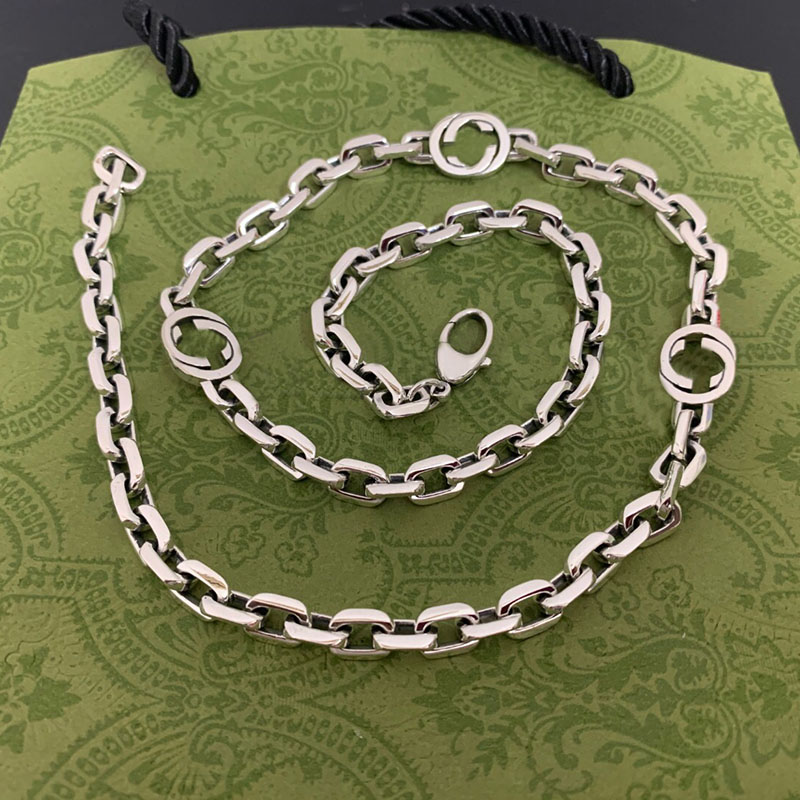 925 Sterling Sier Cuban G Interlocking Necklace Men And Women Couples Retro Trend Hip Hop Fashion Charm Luxury Brand Necklace
925 Sterling Sier Cuban G Interlocking Necklace Men And Women Couples Retro Trend Hip Hop Fashion Charm Luxury Brand Necklace