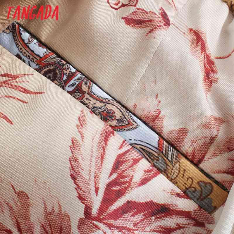 Women Boho Style Print Wide-leg Pants Vintage High Waist Side Pockets Female Trousers Mujer BE343 210416