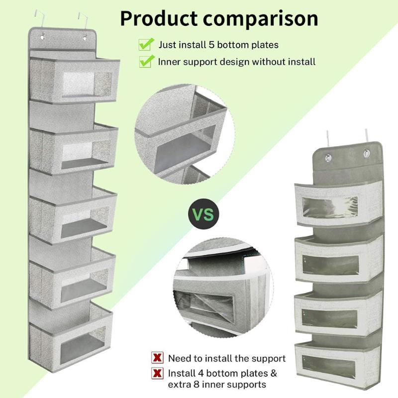 Hanging Handbag Organizer For Wardrobe Closet Transparent Storage Door Wall Clear Sundry Room Bedroom Bathroom Gray Hanger Pouch Boxes & Bin1
