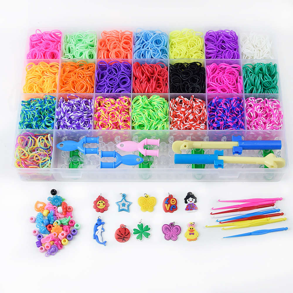 Link Loom bands rainbow hand woven DIY rubber band bracelet set upgrade 28 lattice 6800 pieces
Link Loom bands rainbow hand woven DIY rubber band bracelet set upgrade 28 lattice 6800 pieces