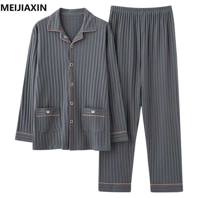 Winter Knitted Cotton Men Sleepwear Long Tops+Long Pants Two Pieces Set Pajamas Loose Soft Plus Size L- 5XL Male Pijamas 211019, Lt105
Winter Knitted Cotton Men Sleepwear Long Tops+Long Pants Two Pieces Set Pajamas Loose Soft Plus Size L- 5XL Male Pijamas 211019, Lt105