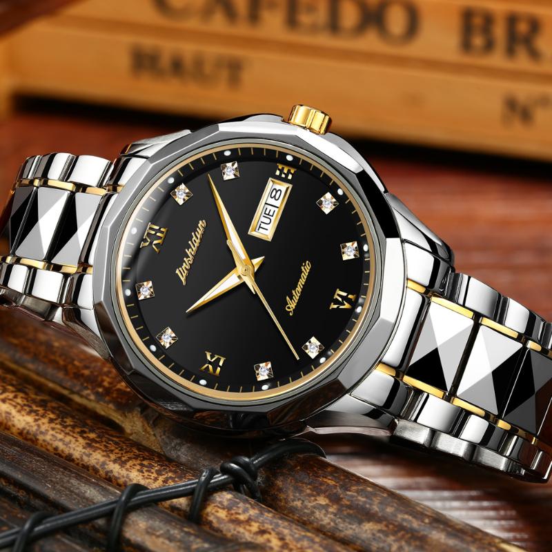 Wristwatches JSDUN 2021 Luxury Men's Watch Luminous Waterproof Stainless Steel Mechanical Date Calendar Business 8813, Siliver black 2
Wristwatches JSDUN 2021 Luxury Men's Watch Luminous Waterproof Stainless Steel Mechanical Date Calendar Business 8813, Siliver black 2
