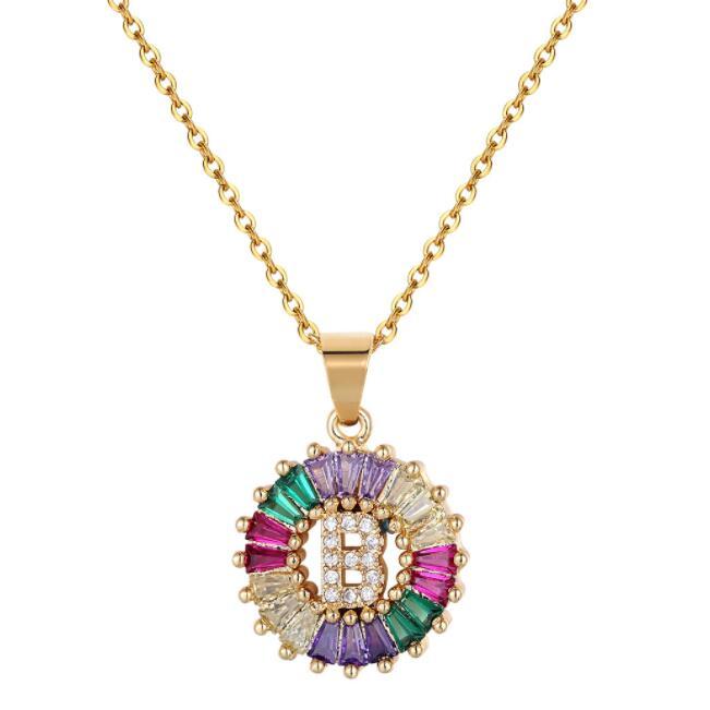 Chains Fashionable Rainbow Gold Micro Pave CZ Cubic Zirconia A-Z Initials Letter Pendant Necklaces For Women Family Jewelry Gift, Silver
Chains Fashionable Rainbow Gold Micro Pave CZ Cubic Zirconia A-Z Initials Letter Pendant Necklaces For Women Family Jewelry Gift, Silver