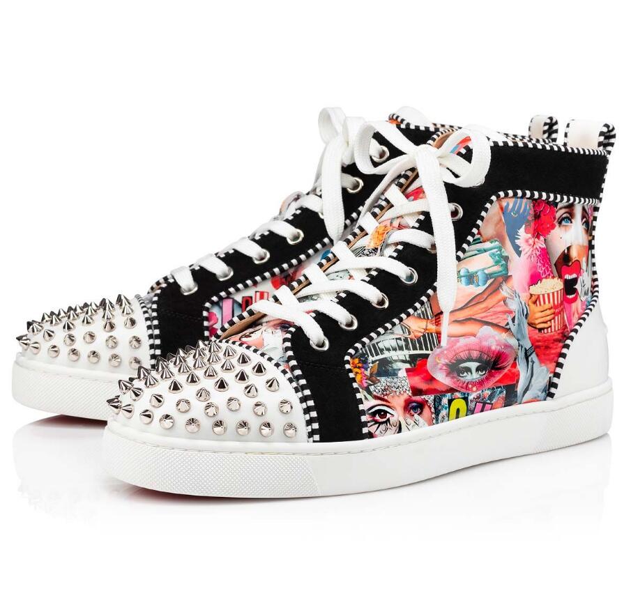 Graffiti Patent Leather Men's Red Bottom Sneakers Shoes Perfect Rivets High Top Skateboard Walking,Wholesale Women Sports Party Wedding EU35-47, Black
Graffiti Patent Leather Men's Red Bottom Sneakers Shoes Perfect Rivets High Top Skateboard Walking,Wholesale Women Sports Party Wedding EU35-47, Black