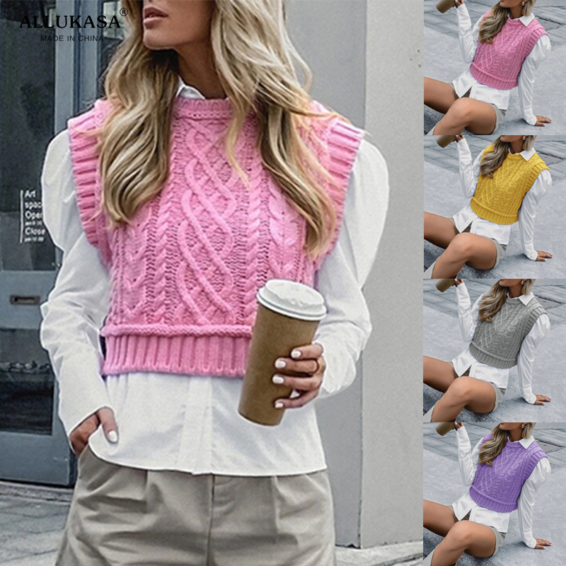 2022 Autumn sweater Women Casual Turtleneck Pink Knitted Pullover Vest Chic Lady Sleeveless Sweaters Girls Cute Knitted Jumpers, Default color
2022 Autumn sweater Women Casual Turtleneck Pink Knitted Pullover Vest Chic Lady Sleeveless Sweaters Girls Cute Knitted Jumpers, Default color