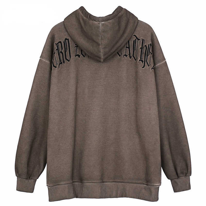 Men Hip Hop Streetwear Hooded Jacket Angel Dark Print Jacket Coat Harajuku Cotton Fleece Autumn Winter Jacket Outwear Zipper 210818