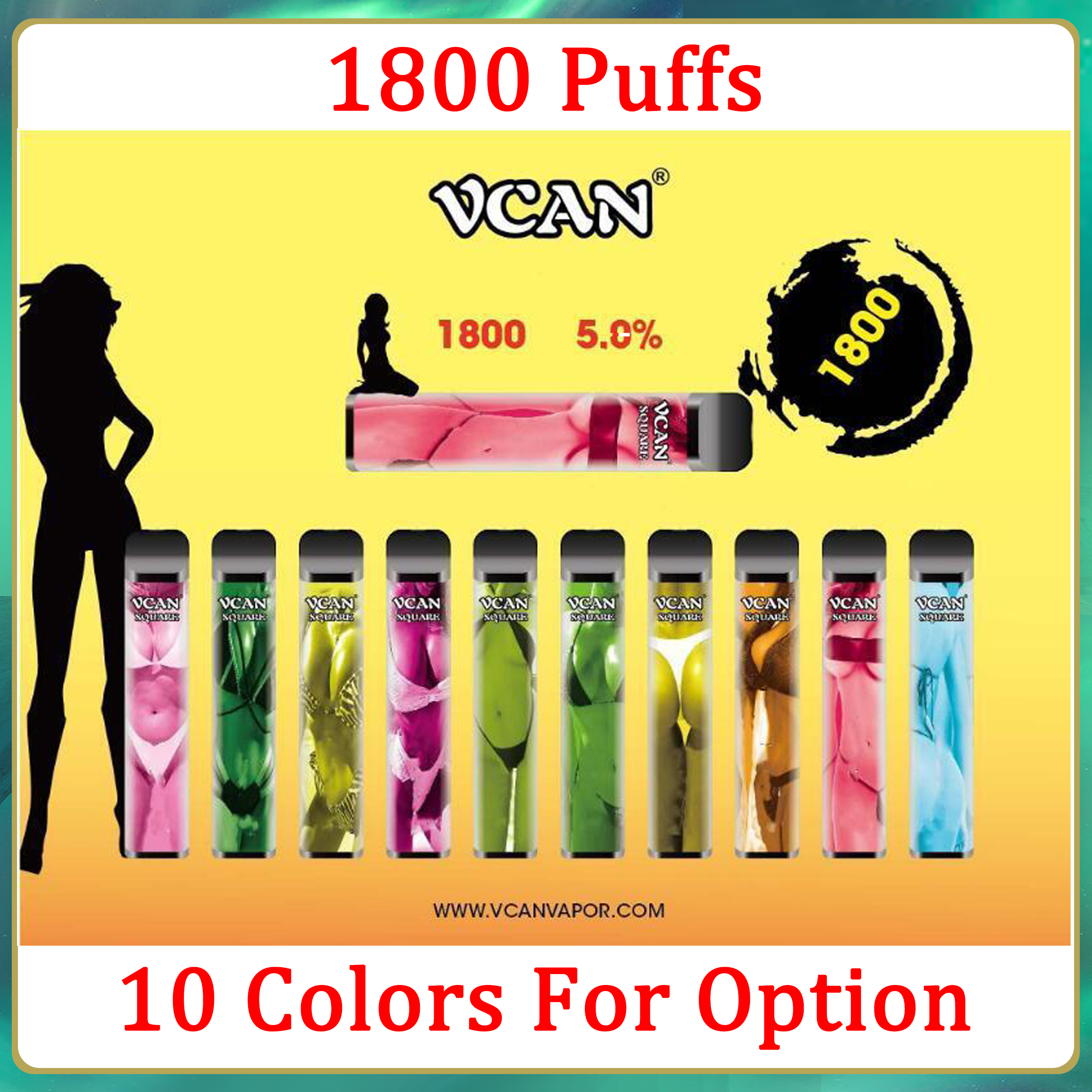 100% Original Vcan Square Disposable Device Cigarettes 1800 Puffs Pre-Filled Vape Pods Non-Rechargeable battery aviliable honor Vs Bang XXL Switch Duo
100% Original Vcan Square Disposable Device Cigarettes 1800 Puffs Pre-Filled Vape Pods Non-Rechargeable battery aviliable honor Vs Bang XXL Switch Duo