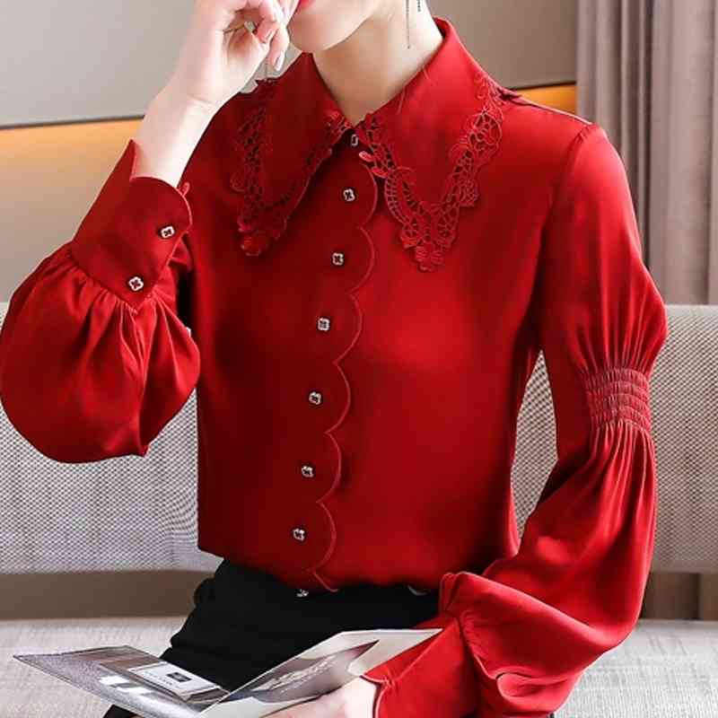 Blouses Femme Blusas Tops Women Blouse Women Blusas Mujer De Moda Elegantes Turn Down Collar Chiffon Blouse Shirt Tops E614 210602, As picture
Blouses Femme Blusas Tops Women Blouse Women Blusas Mujer De Moda Elegantes Turn Down Collar Chiffon Blouse Shirt Tops E614 210602, As picture