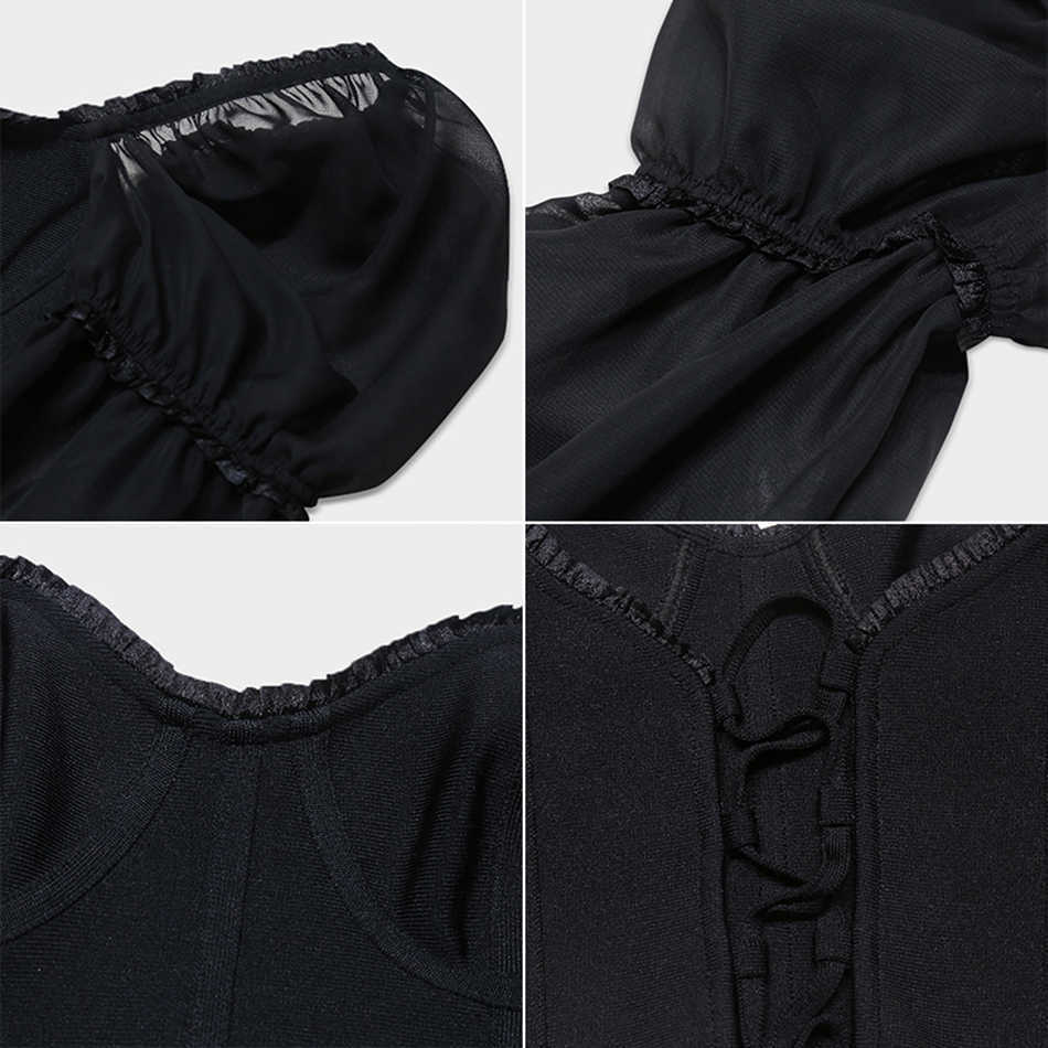 Sexy V-Neck Hollow Short White Black Trumpet Sleeves Ladies Elegant Backless Tight Shirt Fashion Bandage Top 210527