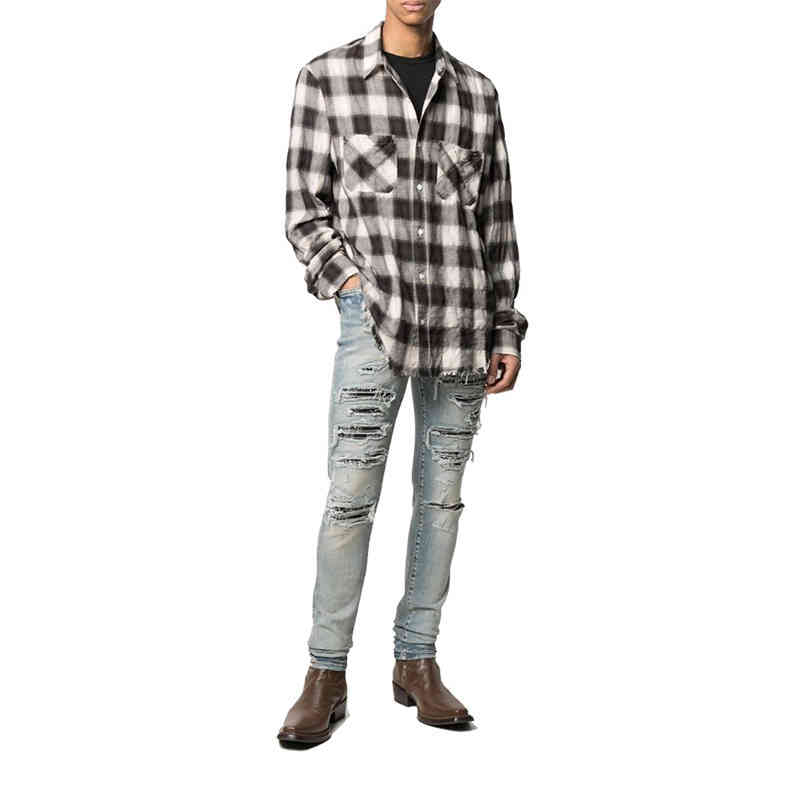 Fashion Brand 20fw Mens Jeans Amir Amiry Cashew Flower Men's, Blue