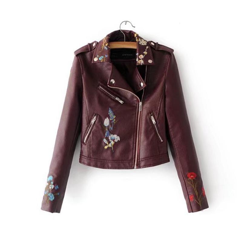 Women's Leather & Faux Women Autumn Winter Turn-down Collar Embroidery Flower PU Jacket Zipper Cuff Casual Style All Matching Candy Color Co, Black
Women's Leather & Faux Women Autumn Winter Turn-down Collar Embroidery Flower PU Jacket Zipper Cuff Casual Style All Matching Candy Color Co, Black