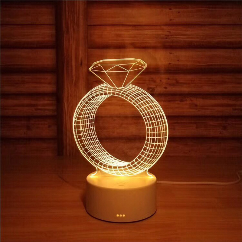 Light 3D Small Night-light Desk Lamp Gift Lamp USB Touch Remote Control Originality Cozy Bedside Lamp New Xiaoxiong 7 colour